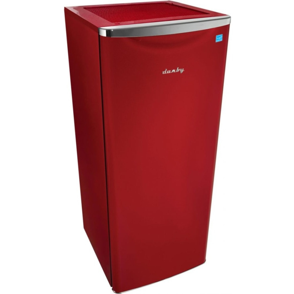 DANBY PRODUCTS LIMITED Danby DAR110A3LDB  11 cu.ft. Contemporary Classic Apartment Size Refrigerator - 11 ft³ - Reversible - 11 ft³ Net Refrigerator Capacity - Red - Metal - Freestanding - LED Light