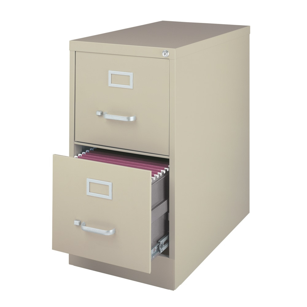 OFFICE DEPOT HID16945 WorkPro 26-1/2inD Vertical 2-Drawer Letter-Size File Cabinet, Putty