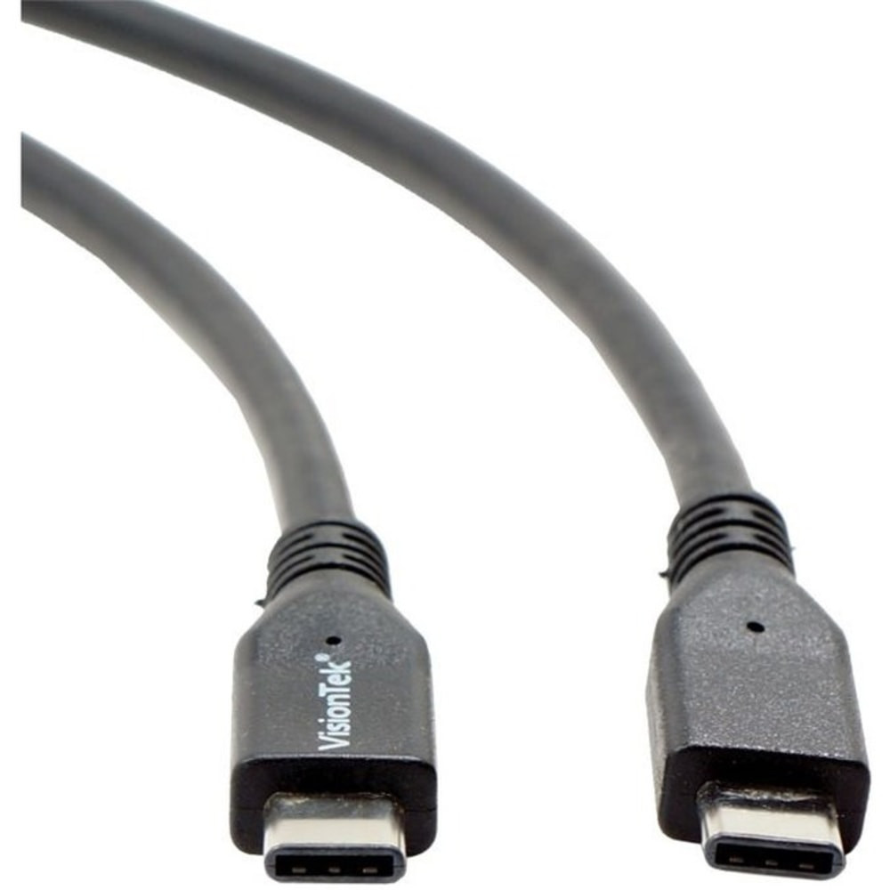 VISIONTEK 900825  USB-C to USB-C 1M Cable (M/M) - USB-C to USB-C 1 Meter 3.3 ft Male to Male Cable PD 60W 10Gbps Data 4K UHD for Laptop Ipad Dell XPS MacBook Pro