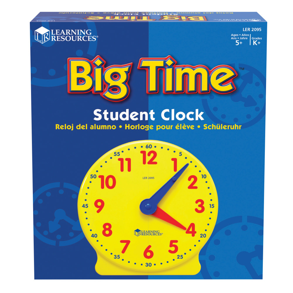With hidden gears that keep little hands safe, this learning clock makes it easy to demonstrate time telling. Tough plastic construction withstands frequent handling for hands-on activities.  Teaches children how to tell time.  Made of plastic for durability.  Hidden gears ensure correct hour and minute relationships and promote safe handling.  Great for preschool to grade 8 time-telling activities.
