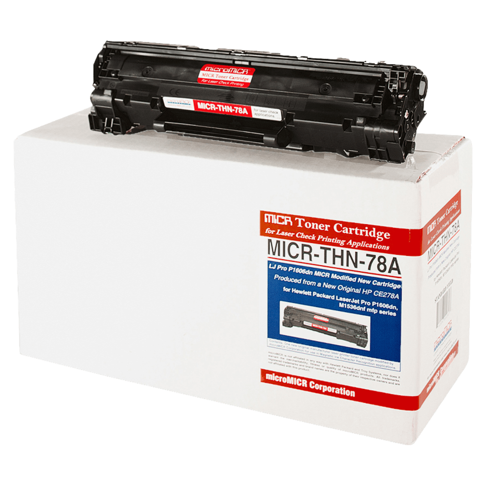 Compatible Troy Systems models: 1606 Micr.  .    For use in HP LaserJet Pro M1536DNF MF  Also works in P1606DN  Yield is approximate  MICR for security  Comparable to the HP 78A cartridge.  Yields up to 2,100 pages.  MICR toner is designed specifically for printing checks.  Remanufactured - made from quality recovered cartridges, helping you save resources, reduce waste and potentially save money.  Recycling solution - designed to encourage recycling, helping you divert materials from landfill.