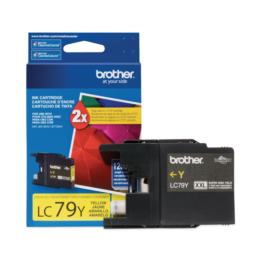 BROTHER INTL. CORP. LC79Y LC79Y Innobella Super High-Yield Ink, 1,200 Page-Yield, Yellow