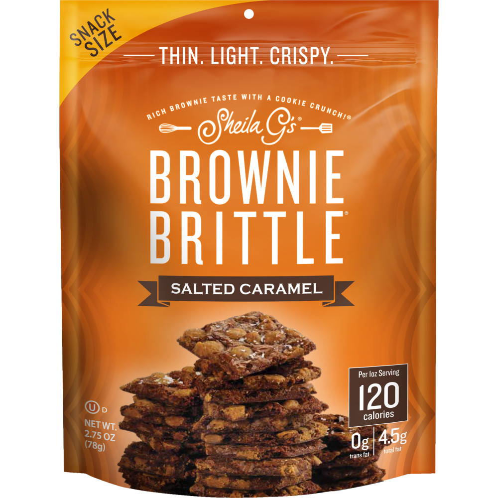 BROWNIE BRITTLE LLC 626922 Brownie Brittle Salted Caramel, 2.75 Oz, Case Of 8 Bags