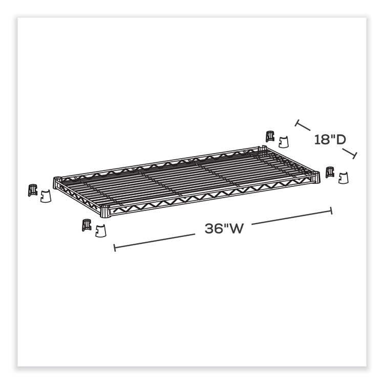 SAFCO PRODUCTS 5287BL Industrial Extra Shelf Pack, 36w x 18d x 1.5h Steel. Black, 2/Pack
