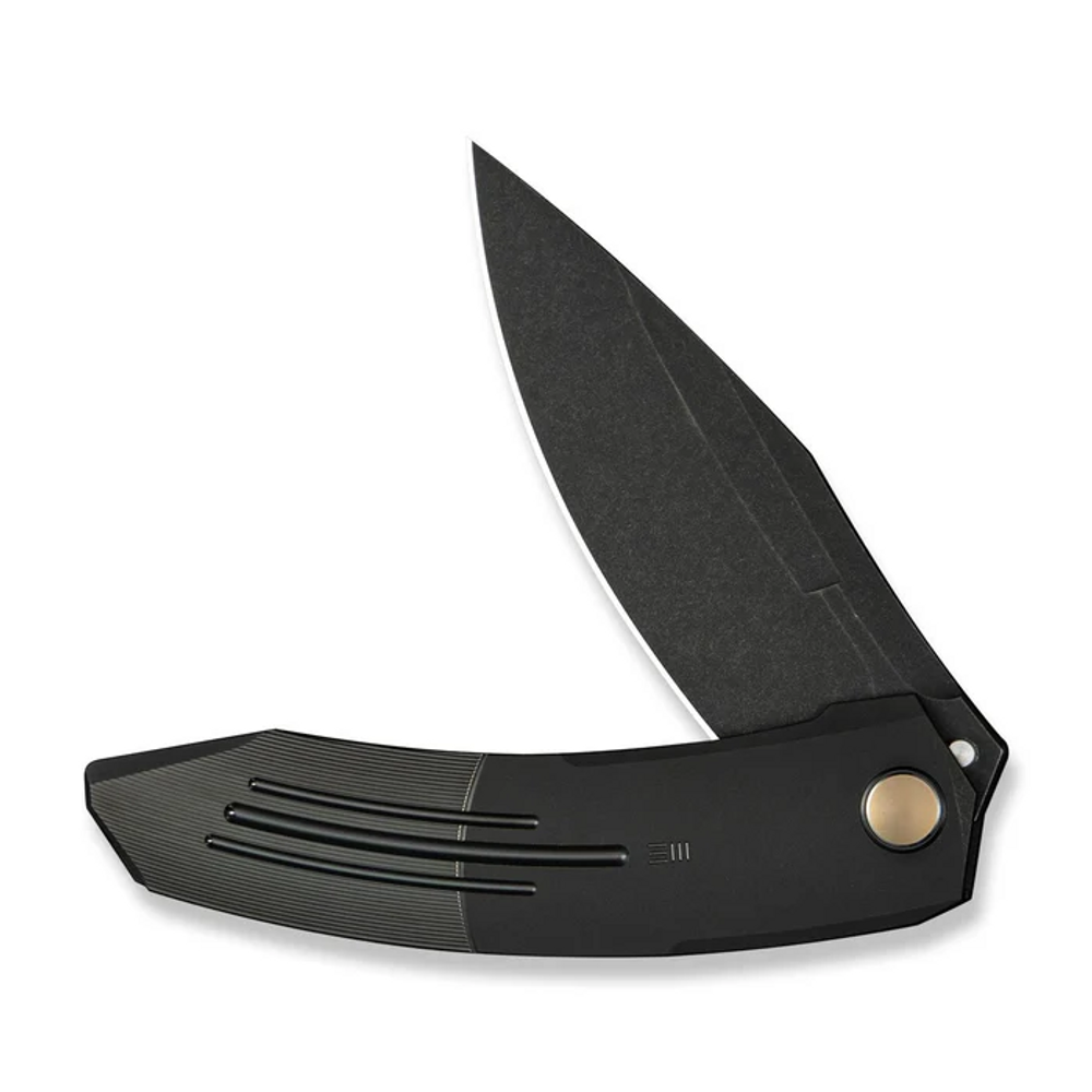 We Knife WE23069B-1 WEKNIFE Sine Wave Flipper Knife Black Titanium Handle