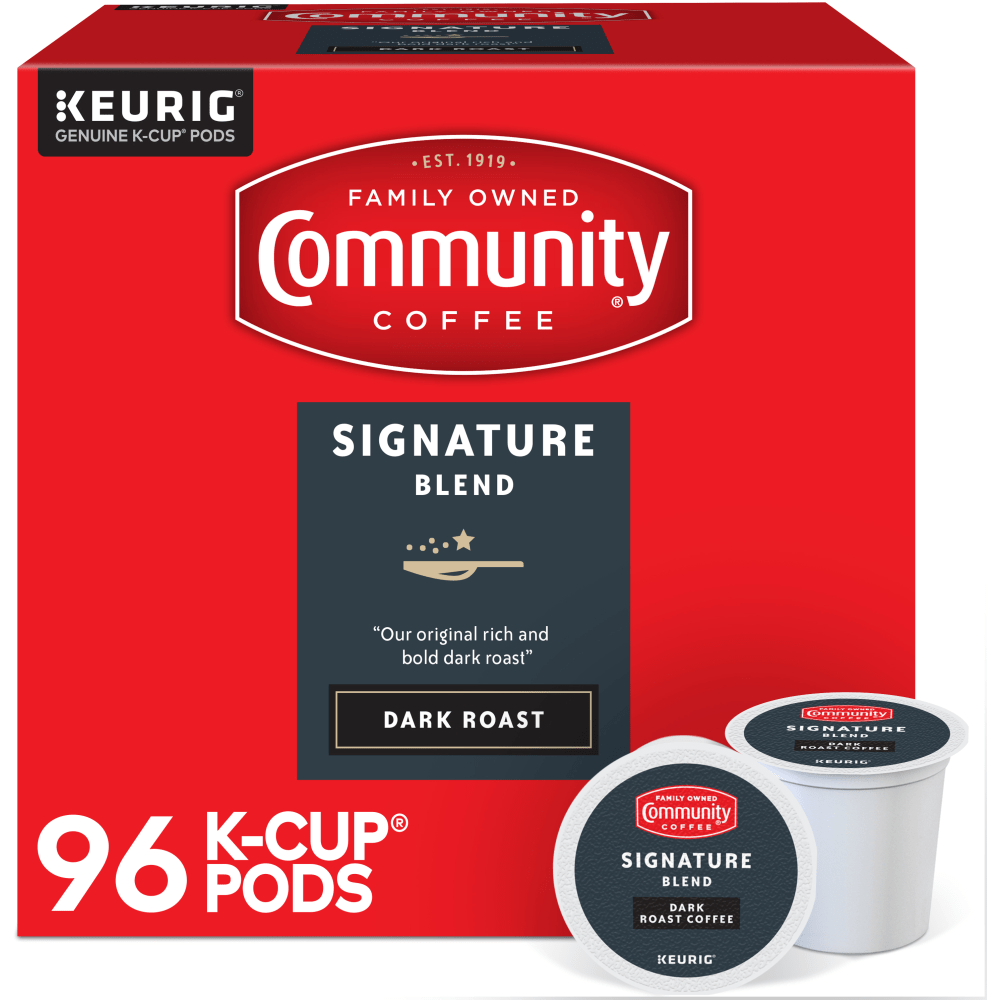 COMMUNITY COFFEE COMPANY, LLC. Community Coffee 5000374328CA  Keurig Single Serve K-Cup Pods, Signature Blend, Dark Roast, Box Of 96 Pods
