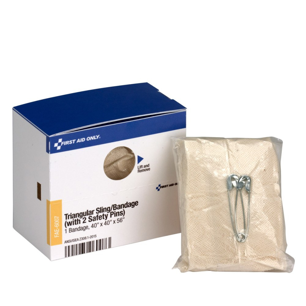 FIRST AID ONLY, INC. First Aid Only FAE6007  Triangular Sling/Bandage, 40in x 40in x 56in, 2 Safety Pins/1 Bandage/Box