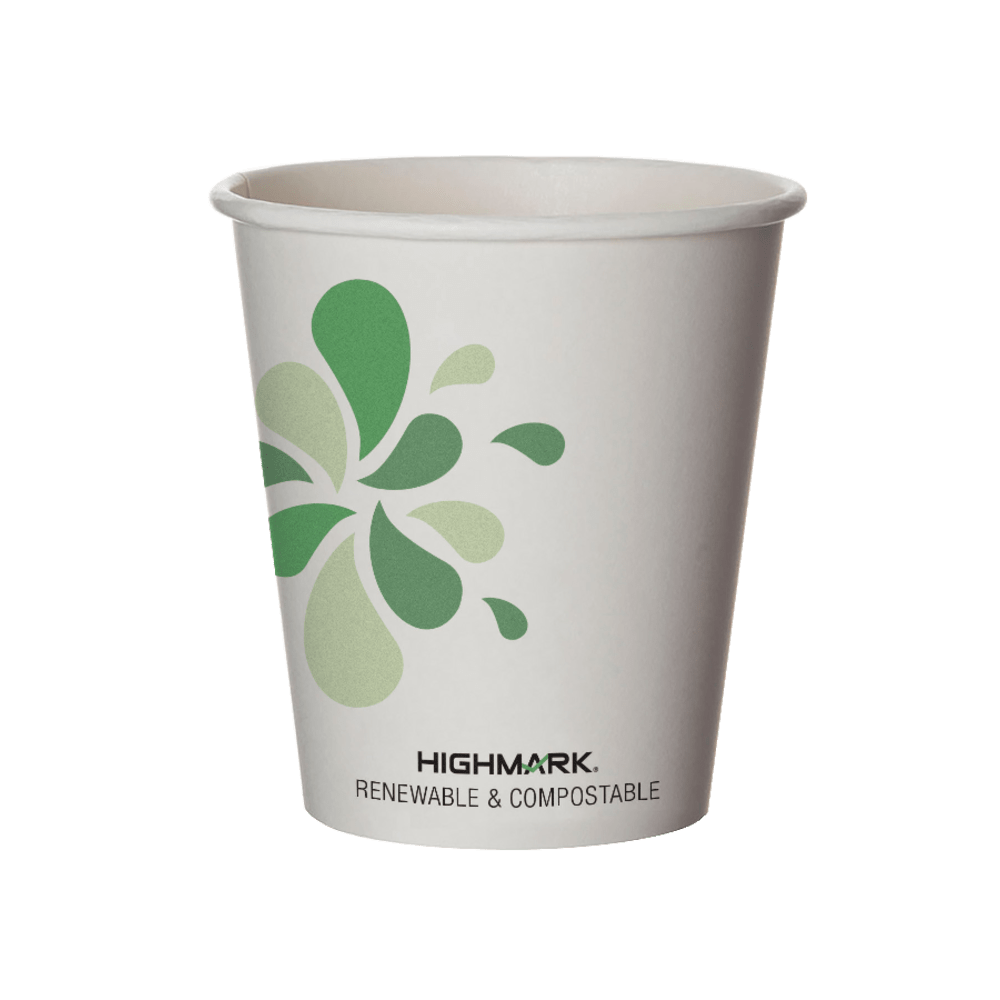 OFFICE DEPOT BHC10Z04967 Highmark ECO Compostable Hot Coffee Cups, 10 Oz, White, Pack Of 500