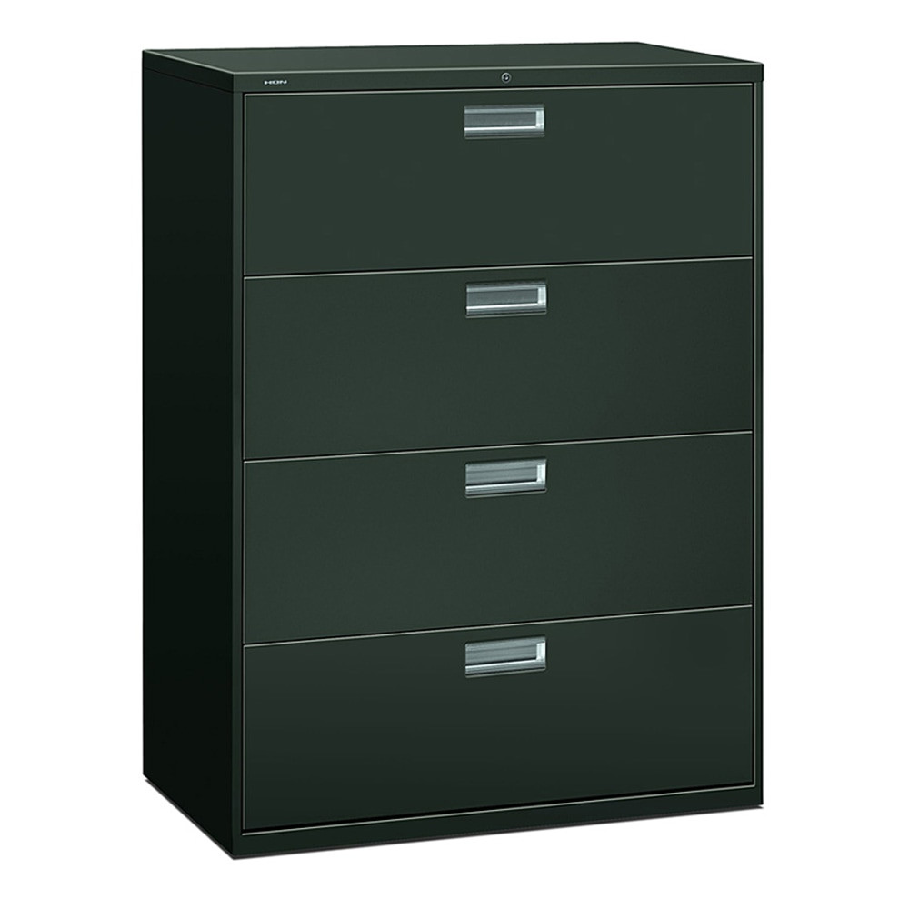 HNI CORPORATION 694LS HON 600 42inW x 19-1/4inD Lateral 4-Drawer File Cabinet With Lock, Charcoal