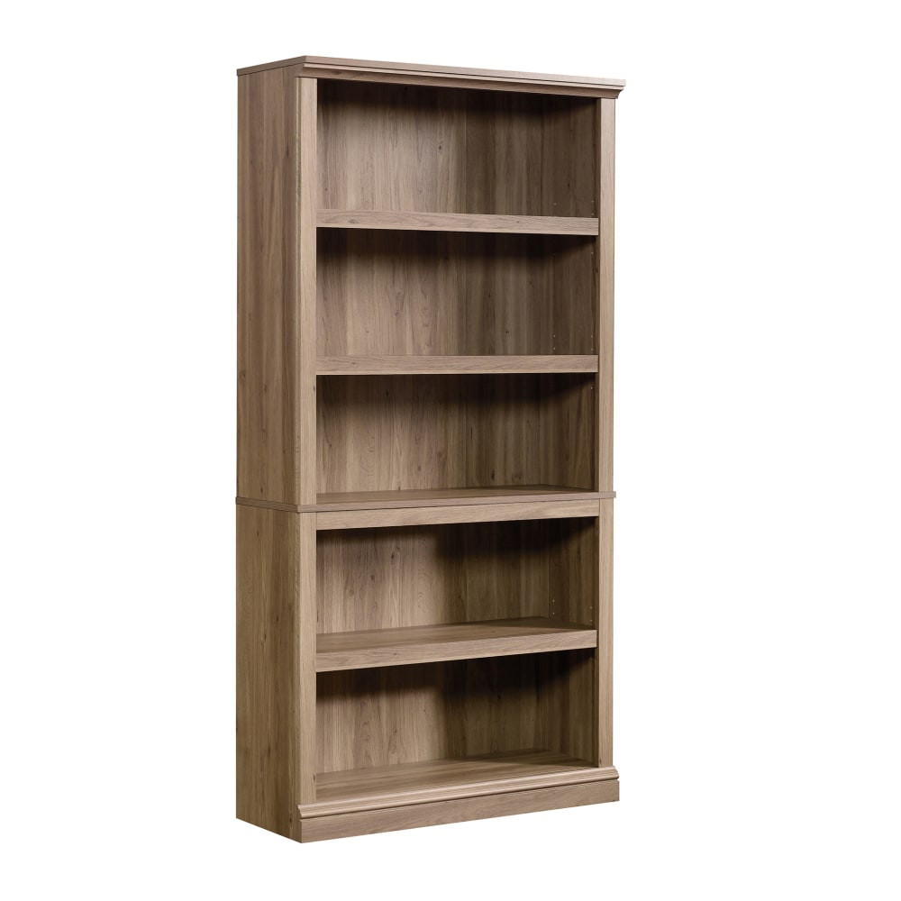 SAUDER WOODWORKING CO. 420173 Sauder Select 69 13/16inH 5-Shelf Transitional Bookcase, Oak/Light Finish, Standard Delivery