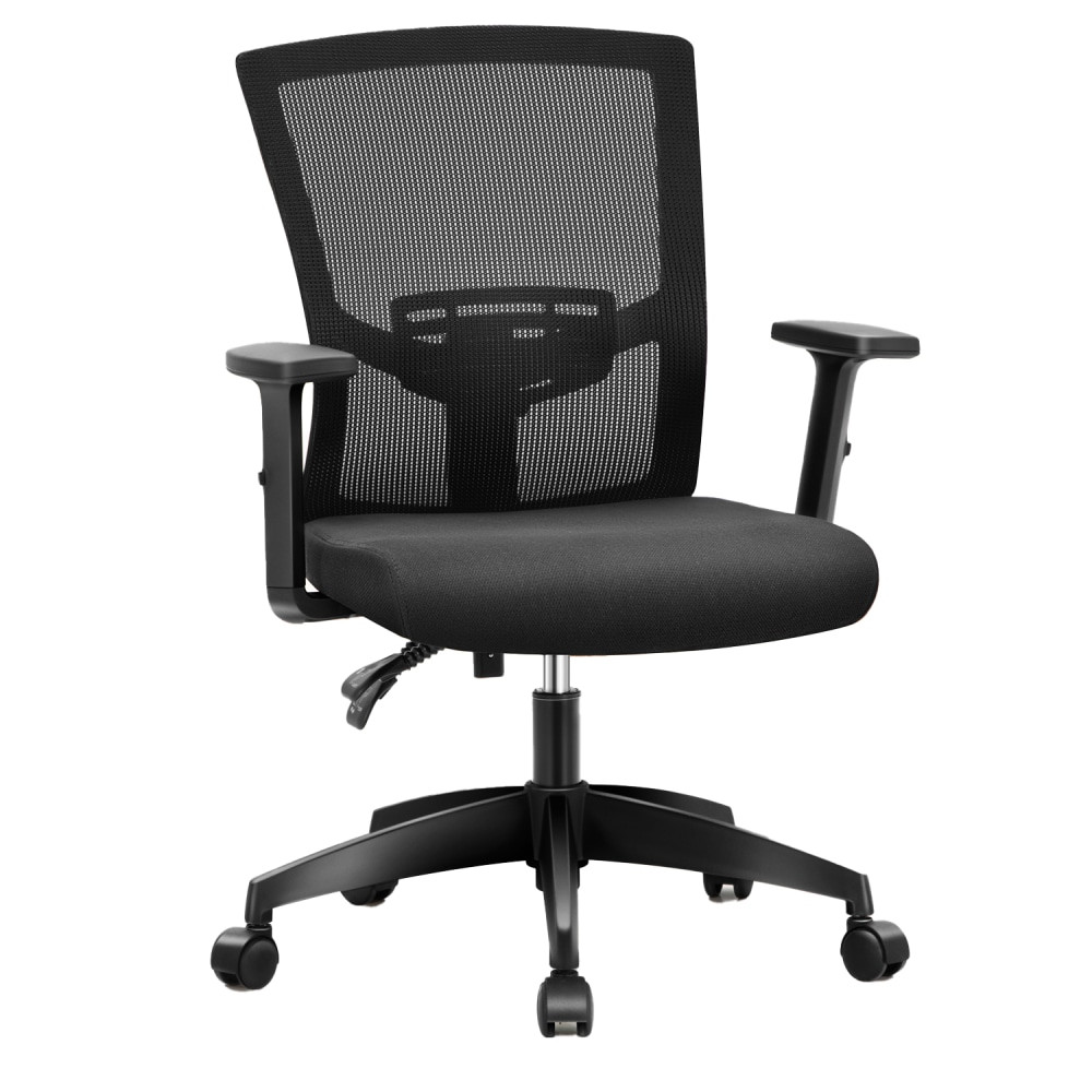 NATIONAL PLASTICS, INC. IF044 ALPHA HOME Ergonomic Mesh Mid-Back Office Task Chair, Black