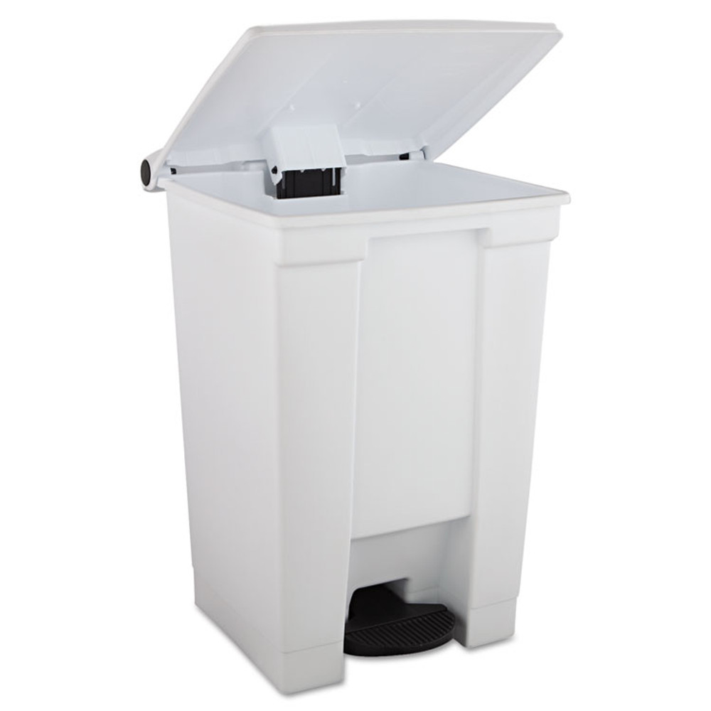 RUBBERMAID COMMERCIAL PROD. 6144 WHI Indoor Utility Step-On Waste Container, 12 gal, Plastic, White