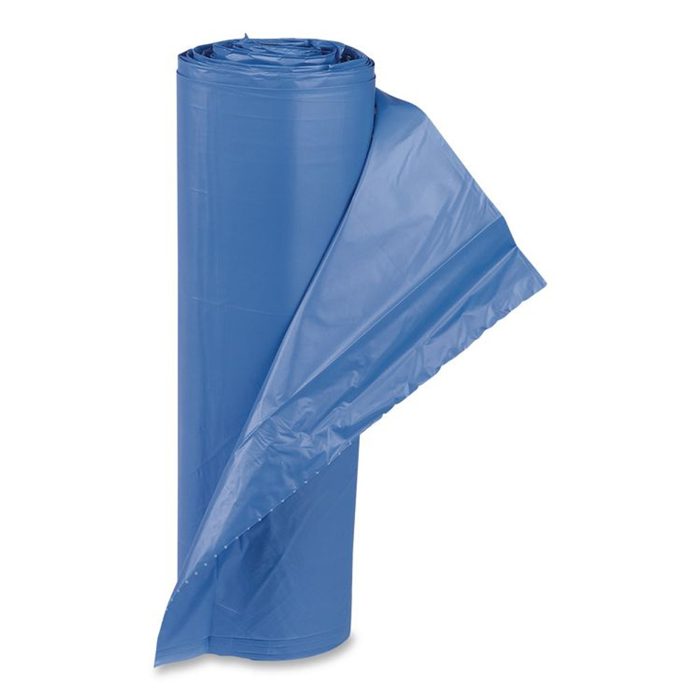 INTEGRATED BAGGING SYSTEMS Inteplast Group BRS304314BL High-Density Commercial Can Liners, 33 gal, 14 mic, 30" x 43", Blue, Interleaved Roll, 25 Bags/Roll, 10 Rolls/Carton