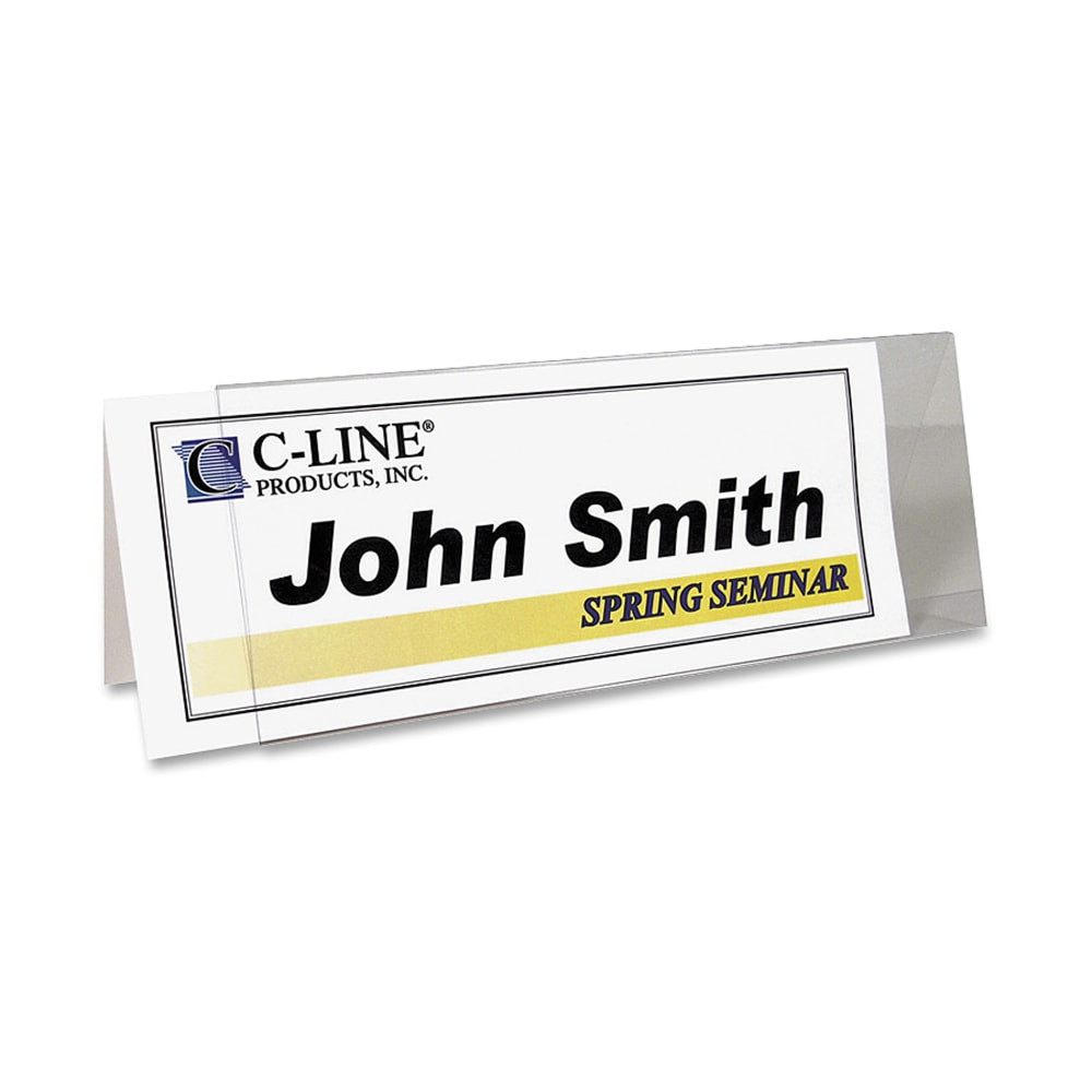 C-LINE PRODUCTS, INC. C-Line 87507  Inkjet/Laser Name Tent Holders, 11 1/5in x 4 3/10in, Clear, Box Of 25