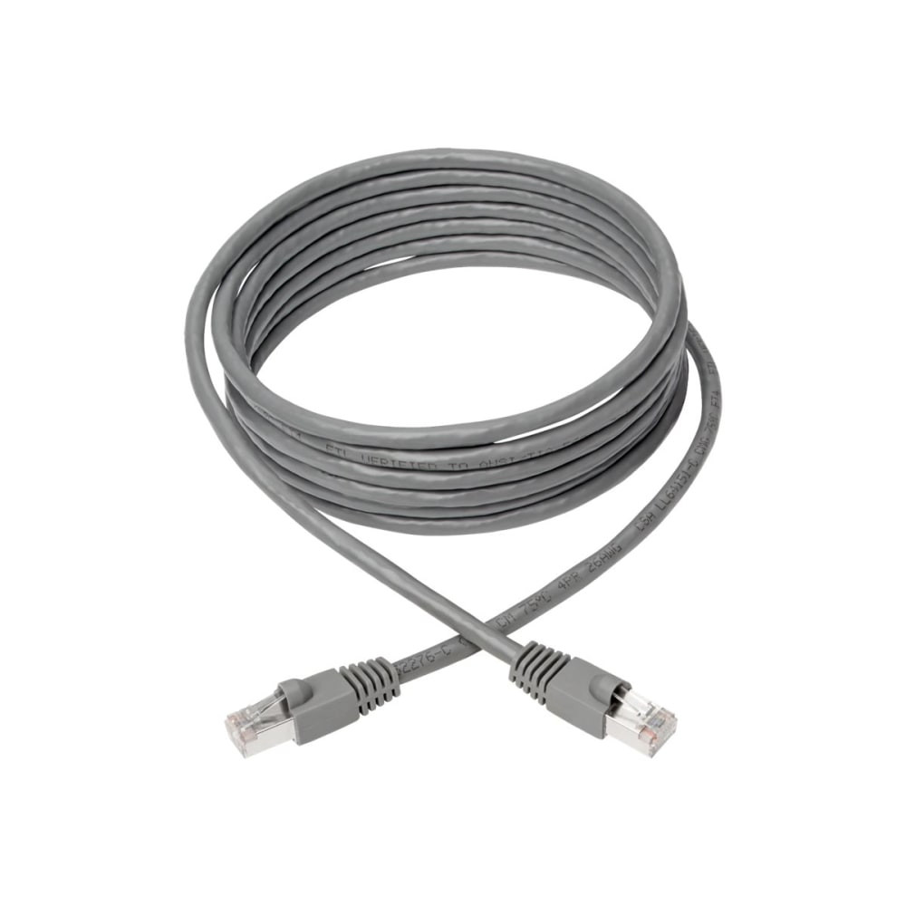 TRIPP LITE N262-010-GY  Cat6a Snagless Shielded STP Network Patch Cable 10G Certified, PoE, Gray RJ45 M/M 10ft 10ft