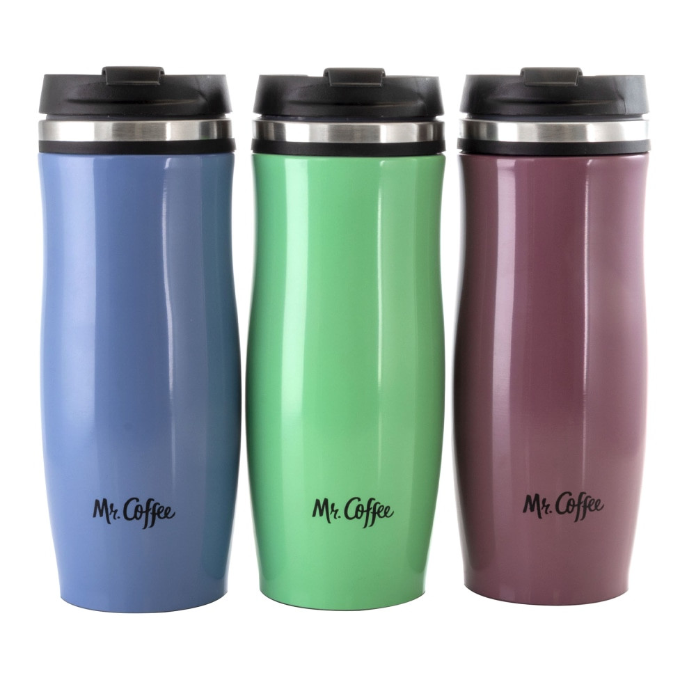 GIBSON OVERSEAS INC. 995112856M Mr. Coffee Insulated Thermal Travel Mugs, 12.5 Oz, Set Of 3 Mugs