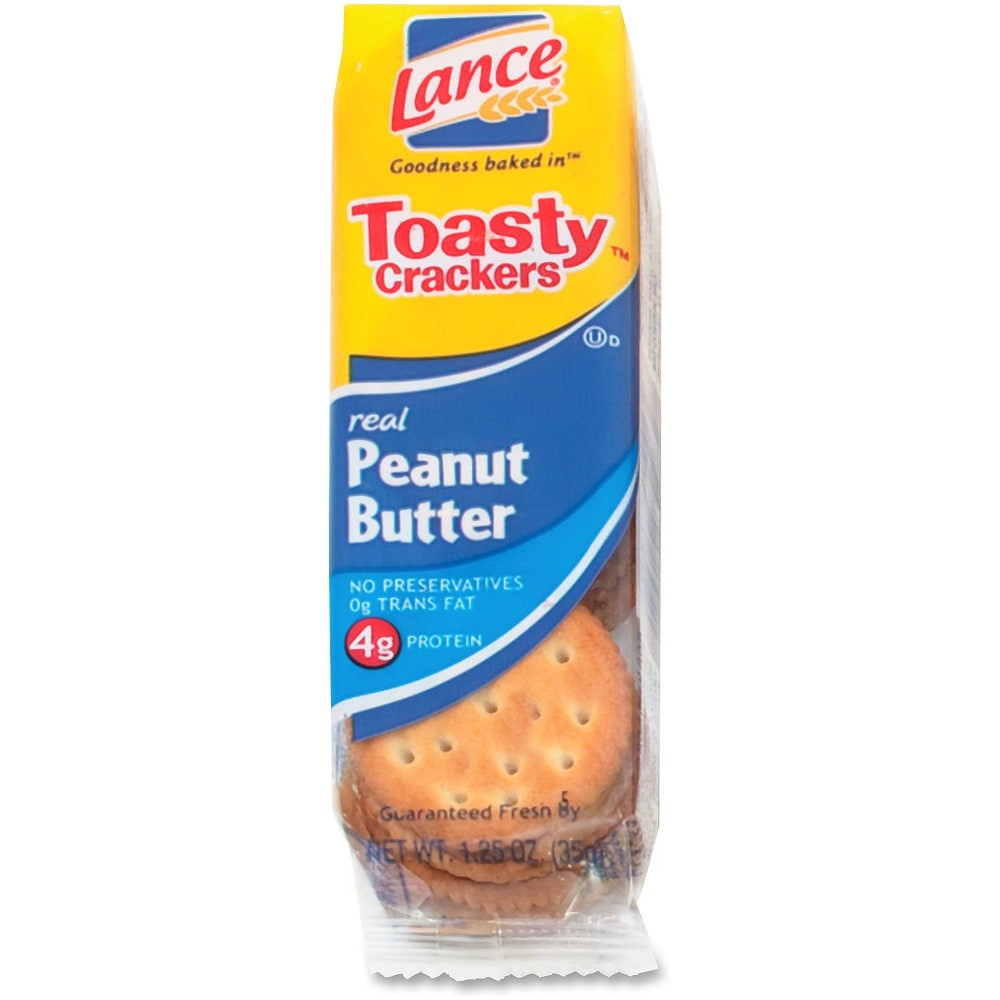 ADVANTUS CORP. SN40654 Lance Toasty Peanut Butter Cracker Sandwiches Packs - Individually Wrapped - Peanut Butter - 1 Serving Pack - 24 / Box