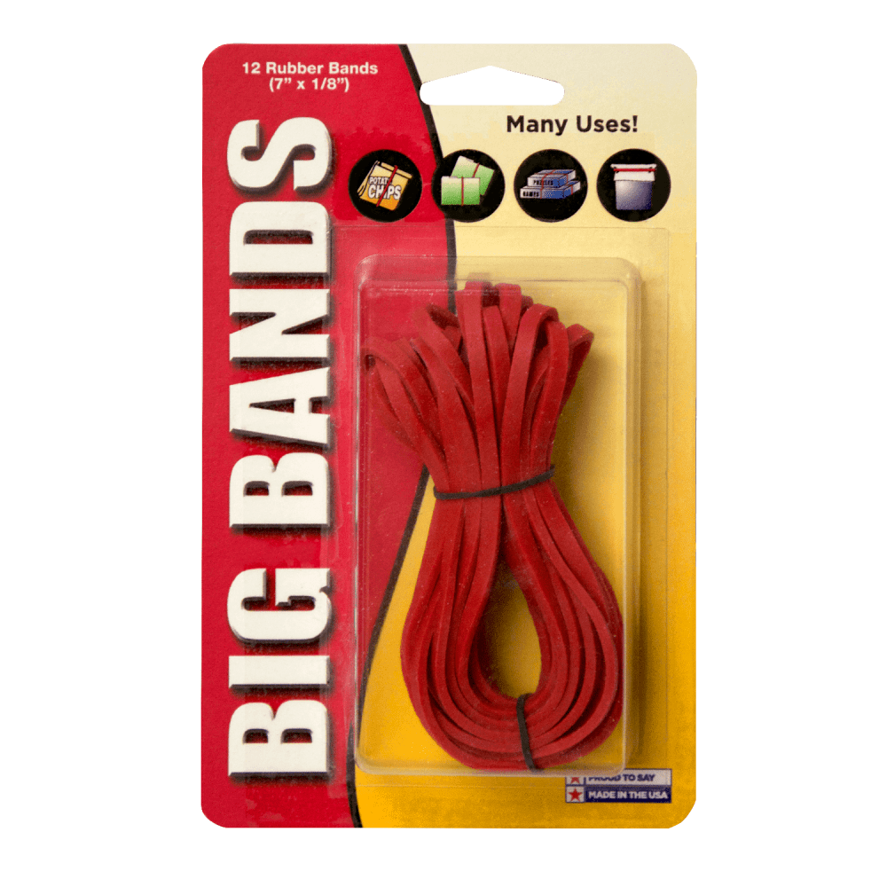 ALLIANCE RUBBER CO 00700 Alliance Rubber Advantage Rubber Bands, 7in, Red, Pack Of 12