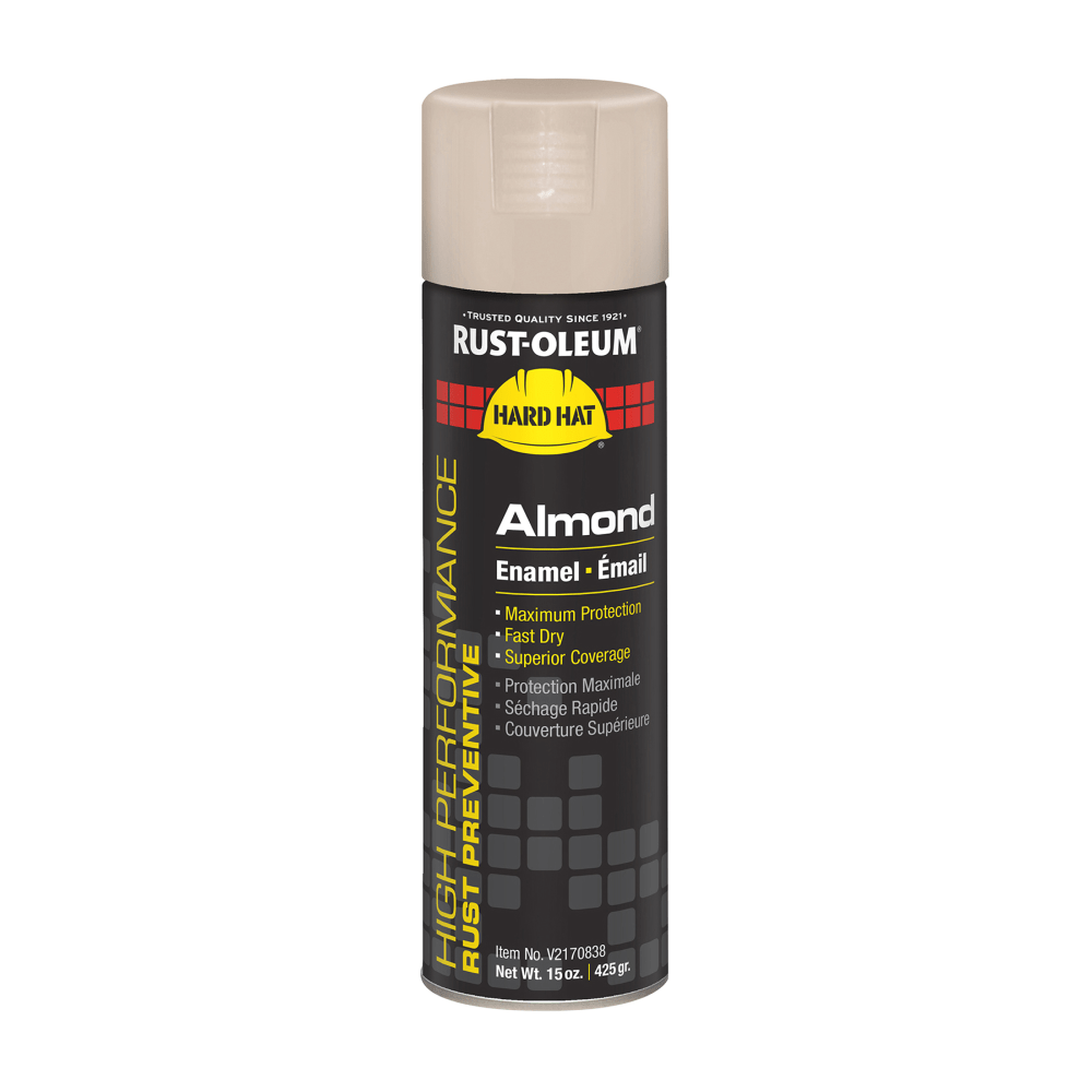 RUST-OLEUM CORPORATION V2170838 Rust-Oleum Hard Hat High Performance V2100 System Rust Preventive Enamel Spray Paint, 15 Oz, Gloss Almond, Case Of 6 Cans