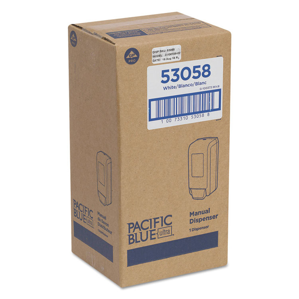 GEORGIA PACIFIC Professional 53058 Pacific Blue Ultra Soap/Sanitizer Dispenser, 1,200 mL, White