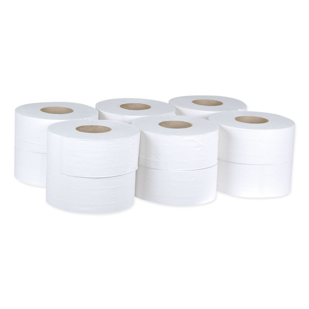 SCA TISSUE Tork® TJ0922A Universal Jumbo Bath Tissue, Septic Safe, 2-Ply, 3.48" x 1,000 ft, White, 12 Rolls/Carton