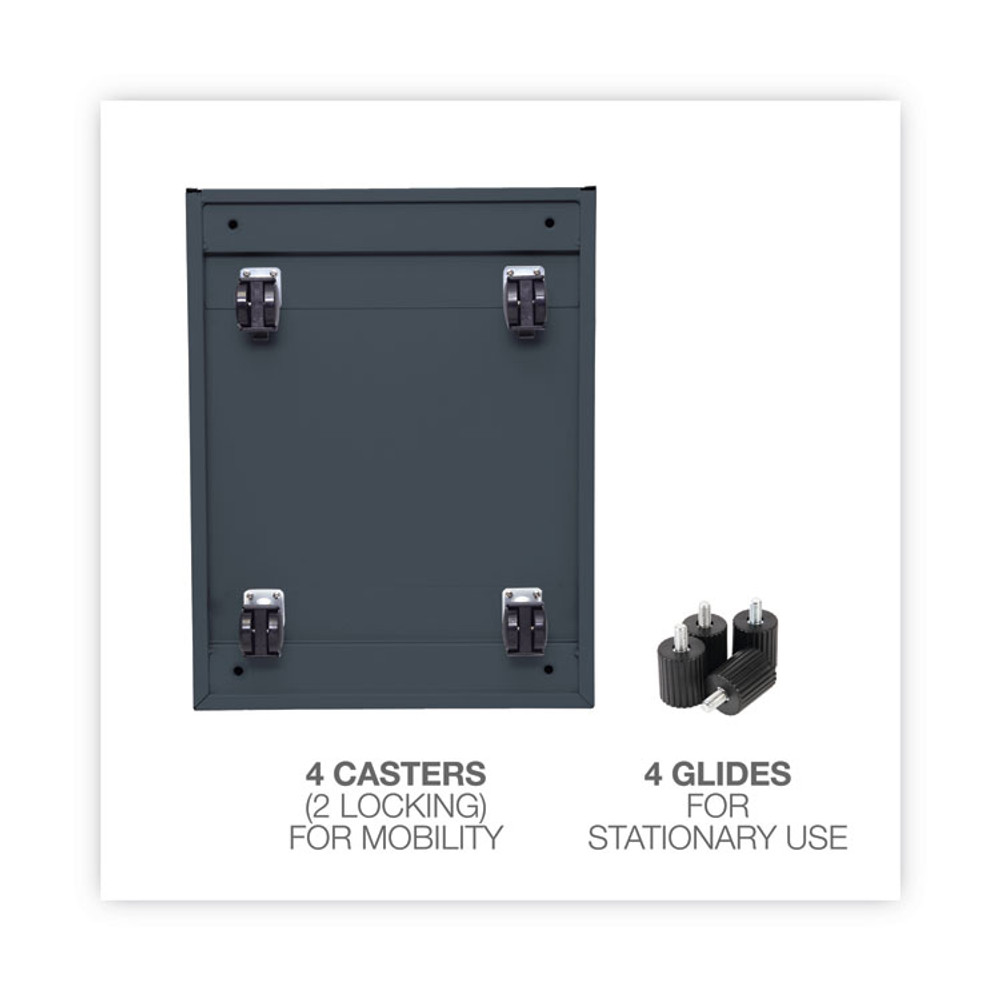 ALERA PABFCH File Pedestal, Left or Right, 2-Drawers: Box/File, Legal/Letter, Charcoal, 14.96" x 19.29" x 21.65"