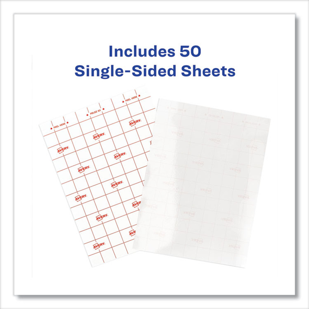 AVERY PRODUCTS CORPORATION 73601 Clear Self-Adhesive Laminating Sheets, 3 mil, 9" x 12", Matte Clear, 50/Box