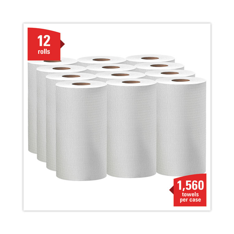 KIMBERLY-CLARK PROFESSIONAL WypAll® 35401 General Clean X60 Cloths, Small Roll, 9.8 x 13.4, White, 130/Roll, 12 Rolls/Carton