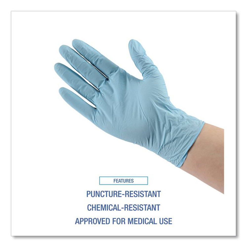 BOARDWALK 382SCTA Disposable Examination Nitrile Gloves, Powder-Free, Small, 5 mil Thick, 9.5" Long, Blue, 100/Box, 10 Boxes/Carton