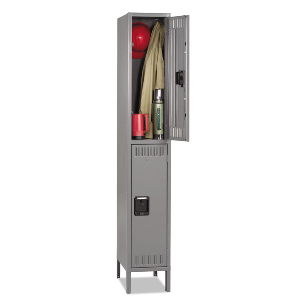 TENNSCO DTS1218361MG Double Tier Locker with Legs, Single Stack, 12w x 18d x 78h, Medium Gray