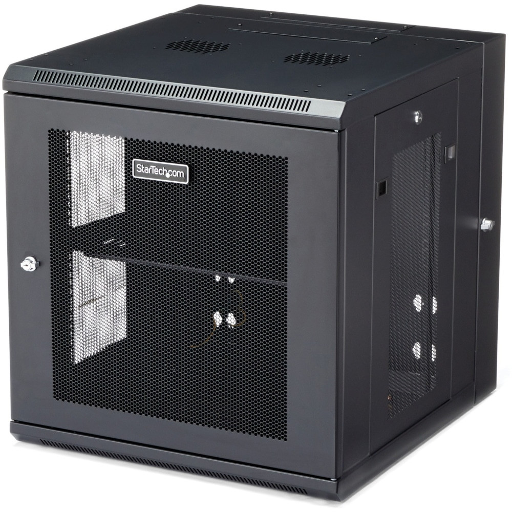 STARTECH.COM RK1224WALHM  Wallmount Server Rack Cabinet - Hinged Enclosure - 12U - Wallmount Network Cabinet - 19.7in Deep - Use this wall mount network cabinet to mount your server or networking equipment to the wall with a hinged enclosure for easy