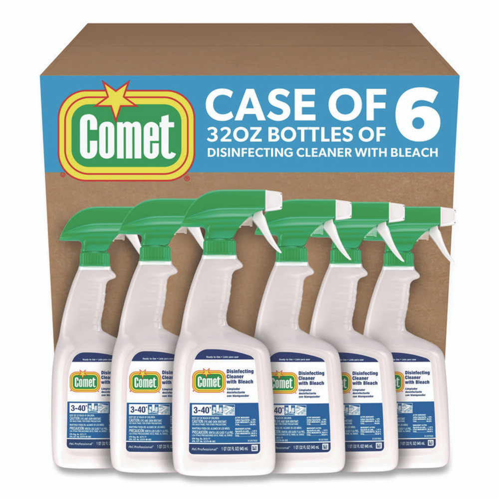 PROCTER & GAMBLE Comet® 30314CT Disinfecting Cleaner with Bleach, Fresh Scent, 32 oz Bottles, 8 Bottles and 2 Trigger Sprayers/Carton