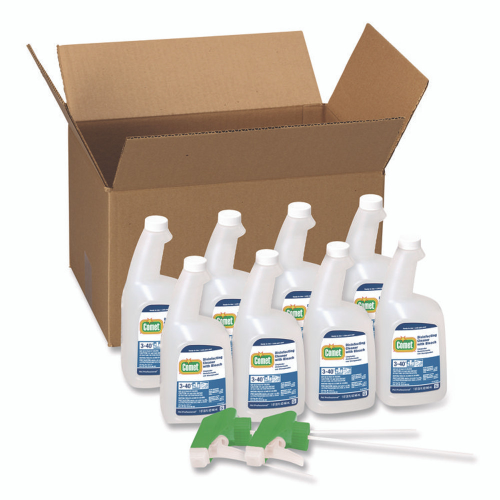PROCTER & GAMBLE Comet® 30314CT Disinfecting Cleaner with Bleach, Fresh Scent, 32 oz Bottles, 8 Bottles and 2 Trigger Sprayers/Carton
