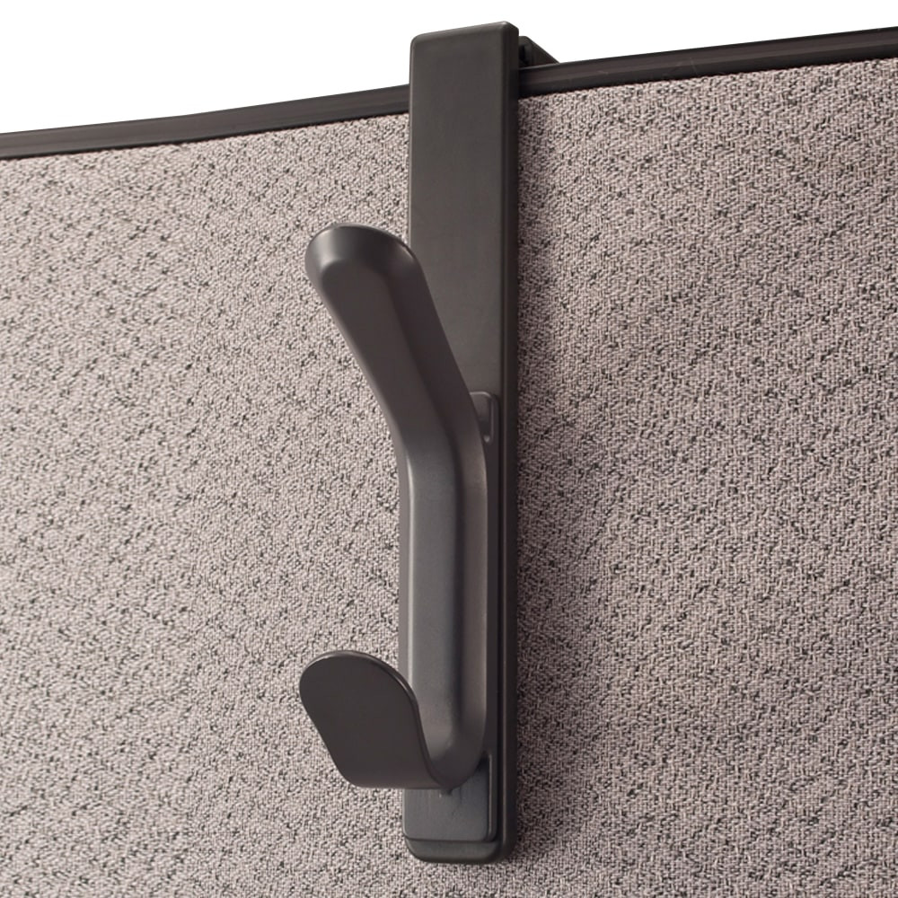 OFFICE DEPOT 10449  Brand Cubicle Coat Hook, 1-3/10inH x 4-3/4inW x 7-7/8inD, Charcoal