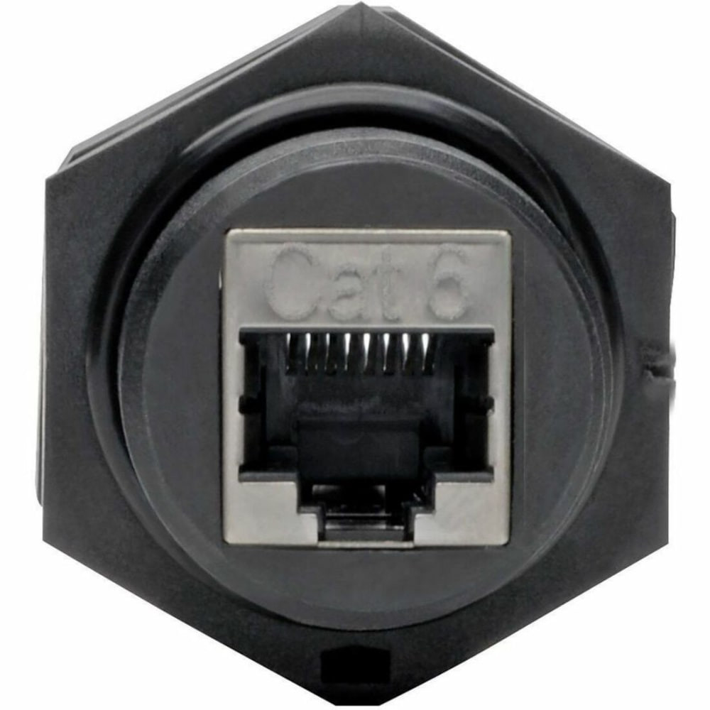 TRIPP LITE N206-BC01-IND Eaton Tripp Lite Series RJ45 Bulkhead Coupler for Cat5/Cat6, Female to Female, Shielded, Industrial, Dust Cap - IP68, TAA - Modular insert (coupling) - outdoor - CAT 6 - RJ-45 - black - TAA Compliant