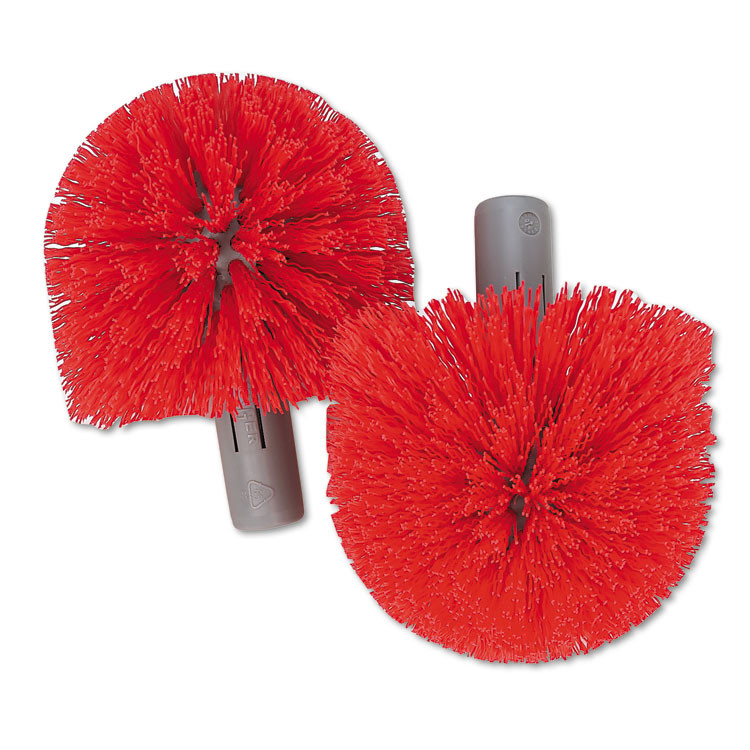 UNGER BBRHR Replacement Heads for Ergo Toilet-Bowl-Brush System, Red, 2/Pack