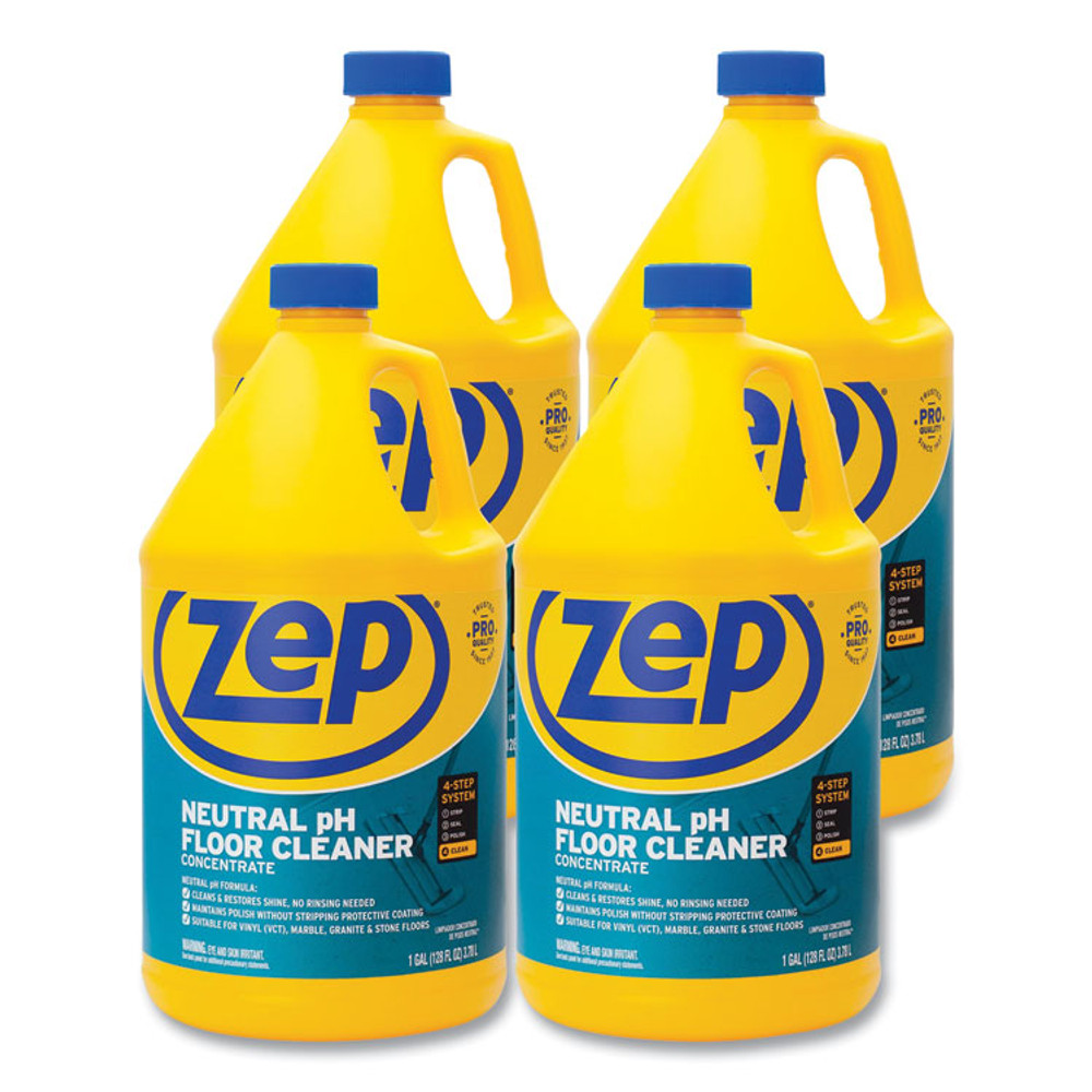 ZEP INC. Commercial® ZUNEUT128CT Neutral Floor Cleaner, Fresh Scent, 1 gal, 4/Carton