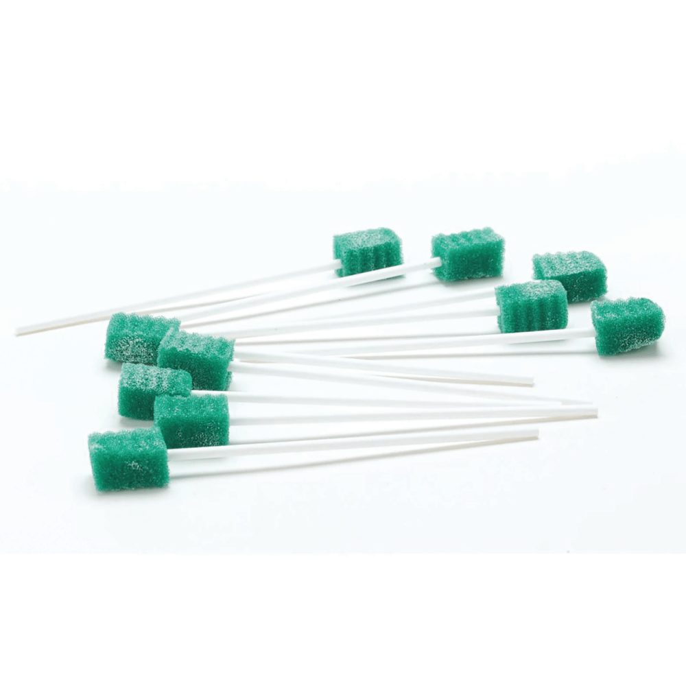MEDLINE INDUSTRIES, INC. MDS096502 Medline DenTips Oral Swabsticks, Treated, Green, 250 Swabsticks Per Box, Case Of 2 Boxes