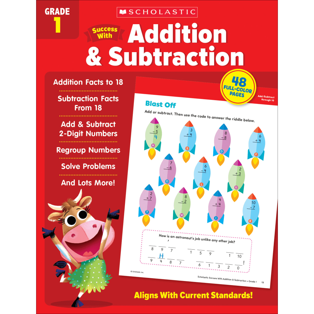 SCHOLASTIC TEACHER RESOURCES 9781338798272 Scholastic Success With Addition & Subtraction, Grade 1