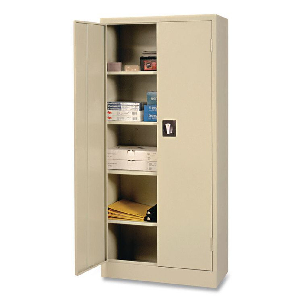 ALERA CM6615PY Space Saver Storage Cabinet, Four Shelves, 30w x 15d x 66h, Putty