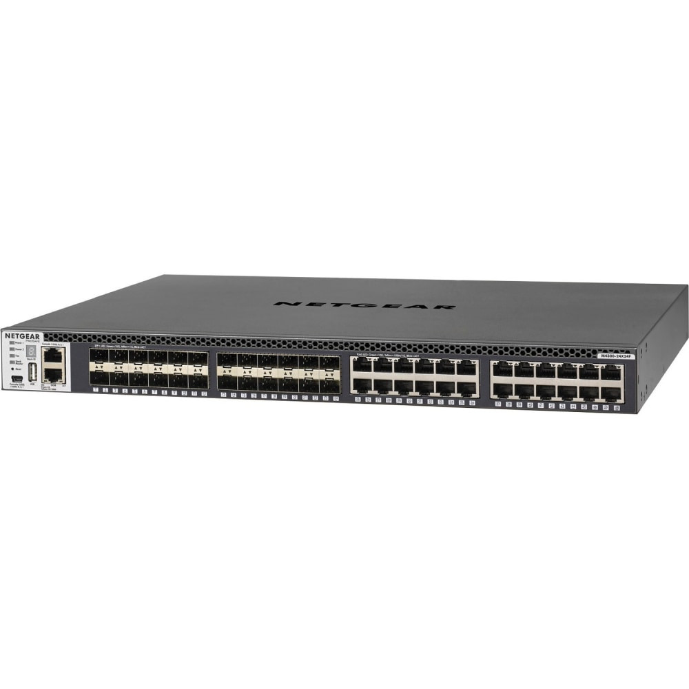 NETGEAR INC. Netgear XSM4348S-100NES  M4300 Stackable Managed Switch with 48x10G including 24x10GBASE-T and 24xSFP+ Layer 3 - 24 Ports - Manageable - 10 Gigabit Ethernet, Gigabit Ethernet - 10GBase-T, 10GBase-X - 3 Layer Supported - Modular - Twisted