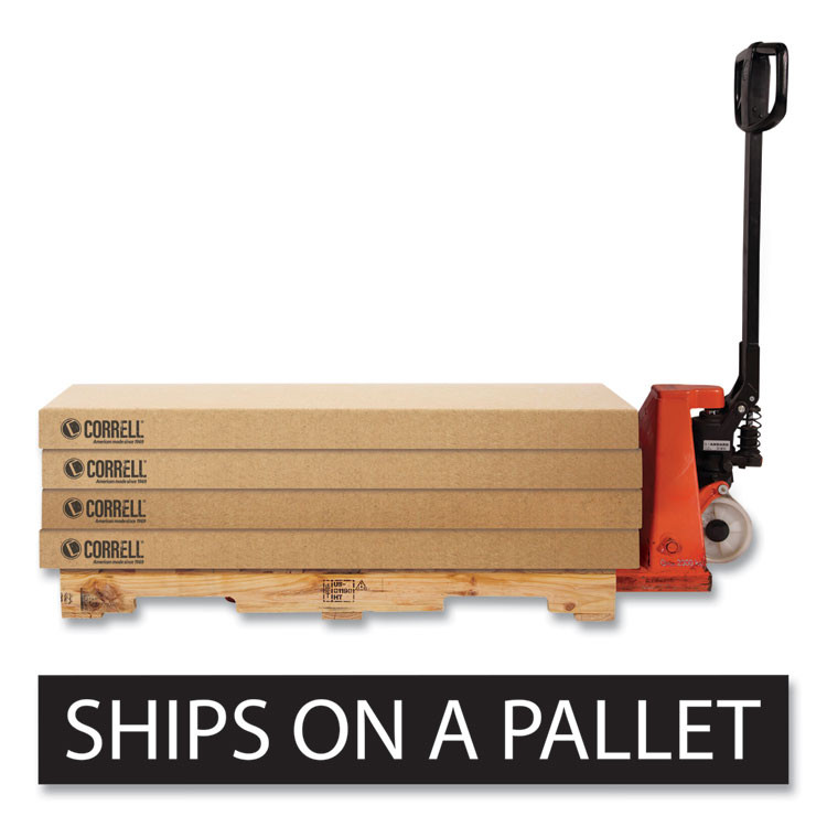 CORRELL, INC. 4872TF0695K4 Adjustable Activity Tables, Kidney Shape, 72" x 48" x 19" to 29", Oak Top, Black Legs, 4/Pallet