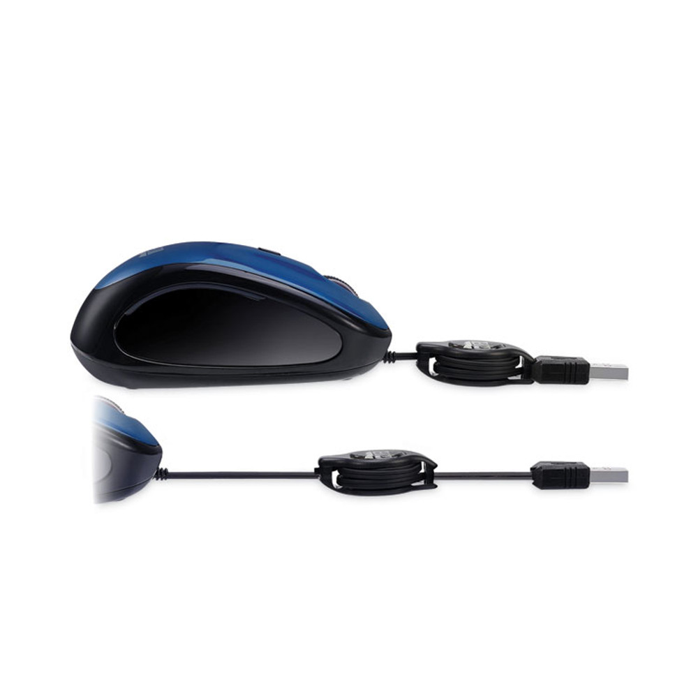 ADESSO INC IMOUSES8L Illuminated Retractable Mouse, USB 2.0, Left/Right Hand Use, Dark Blue