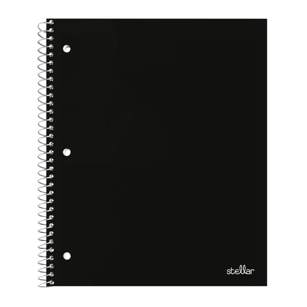 When you get a great idea during the day, jot it down in this notebook for safe keeping. This college-ruled notebook contains lined pages that are perforated so they tear easily for your convenience.  Poly cover creates a durable barrier to protect your notes from spills.  Perforated sheets can be torn out if needed.  Heavy-duty coil makes page flipping easy.  Poly pocket divider inside is great for storing loose sheets.  3-hole punched so you can carry in your binder or tear pages out and sort for different subjects.  1 subject notebook includes 100 college ruled pages.