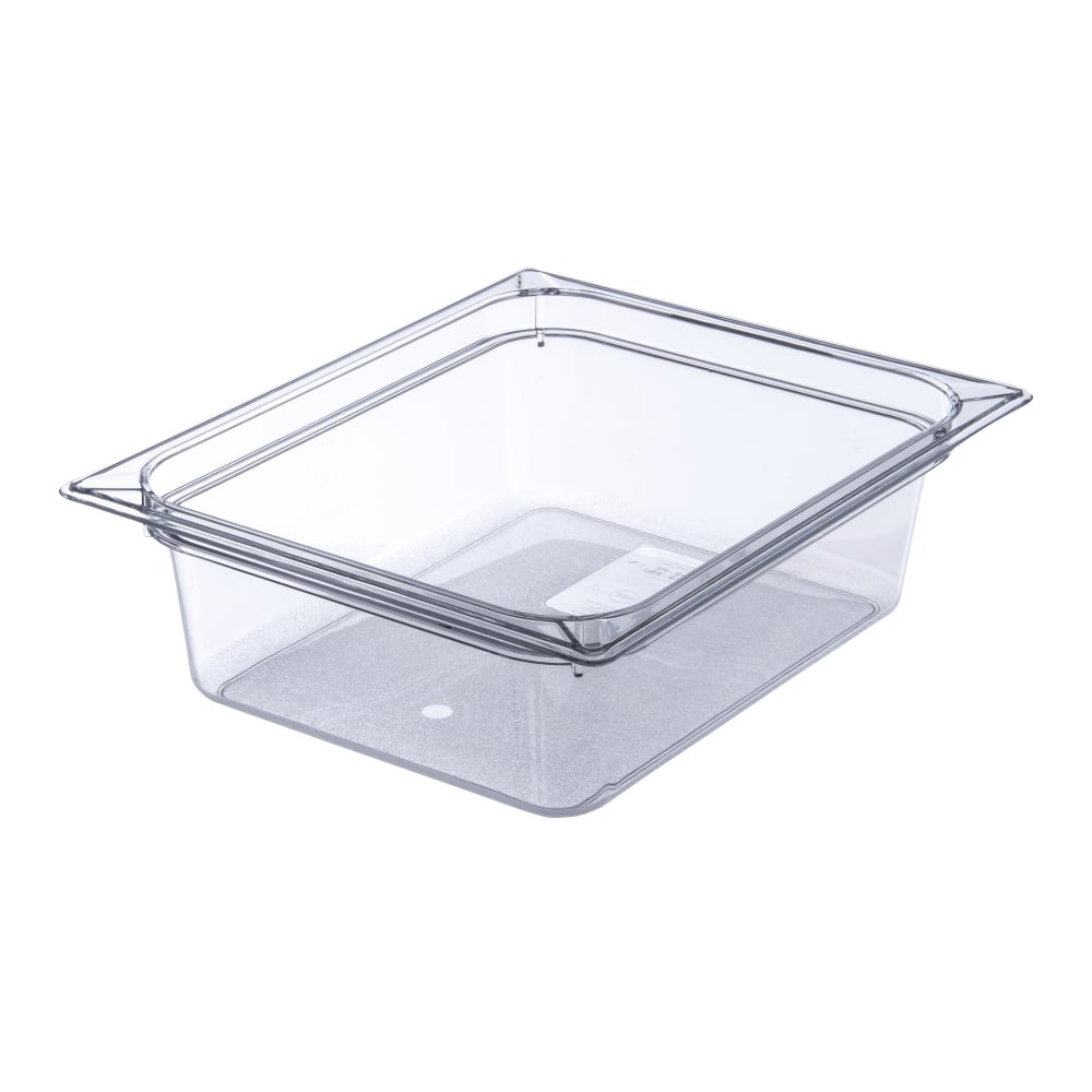 CARLISLE SANITARY MAINTENANCE PRODUCTS 10221B07 StorPlus 1/2-Size Plastic Food Pans, 4inH x 10 3/8inW x 12 3/4inD, Clear, Pack Of 6