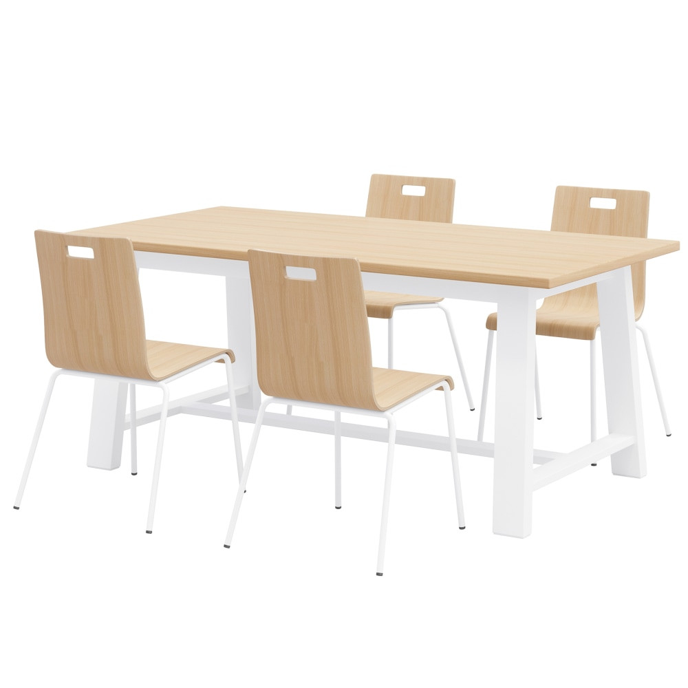 KENTUCKIANA FOAM INC KFI Studios 840031922335  Midtown Dining Table With 4 Chairs, Natural/White