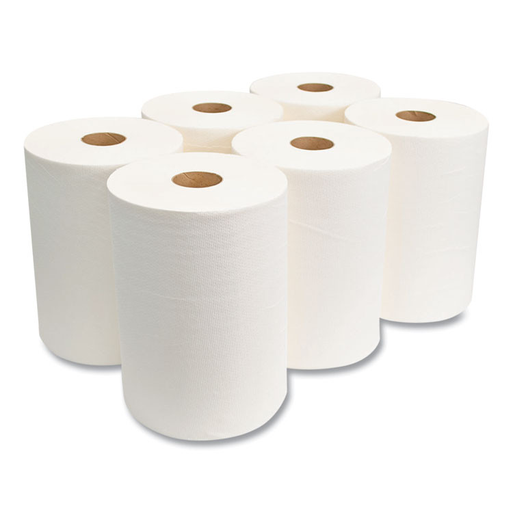 MORCON Tissue M610 10 Inch TAD Roll Towels, 1-Ply, 10" x 500 ft, White, 6 Rolls/Carton