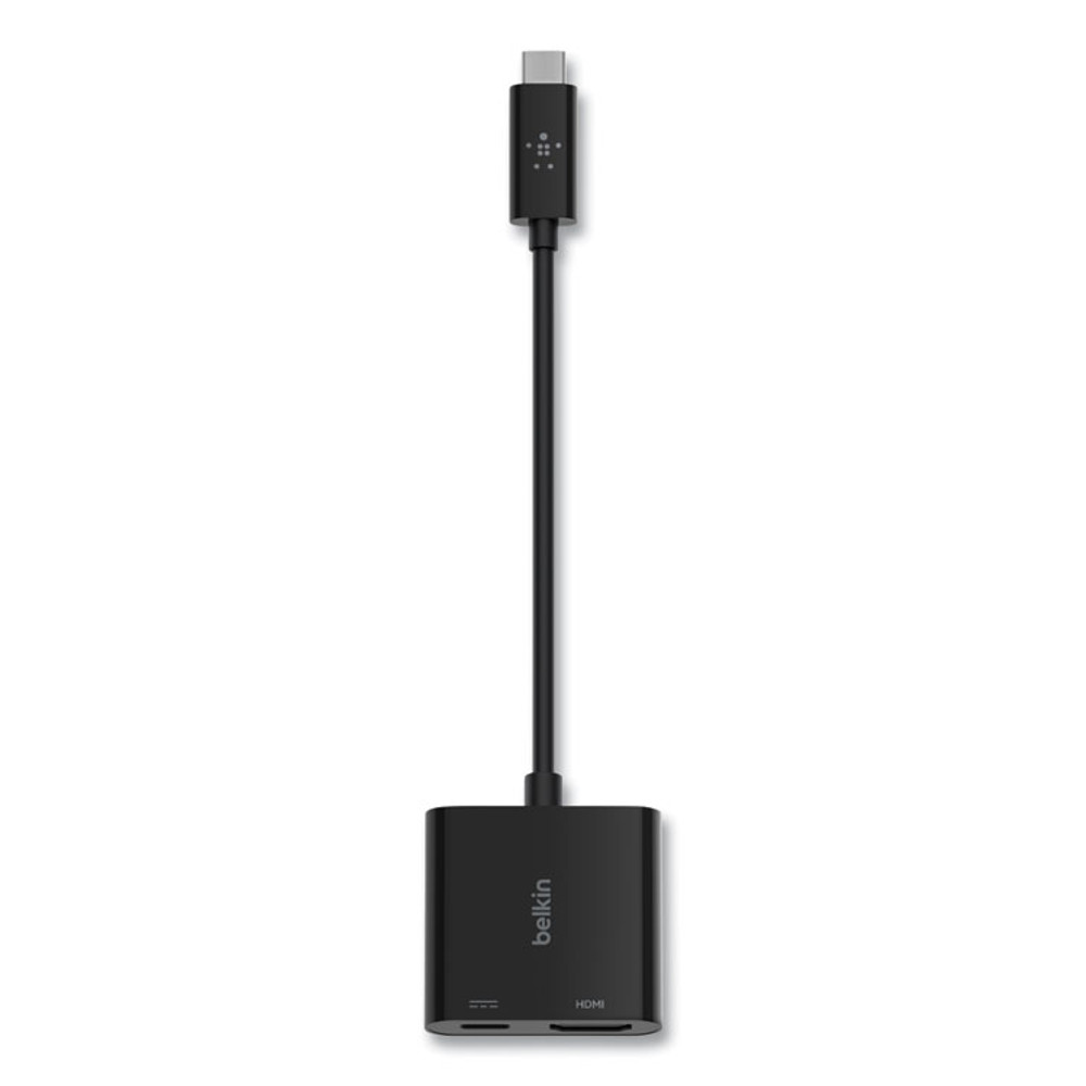 BELKIN COMPONENTS AVC002BKBL USB-C to HDMI + Charge Adapter, HDMI/USB-C(F)/USB-C(M), 2.53", Black