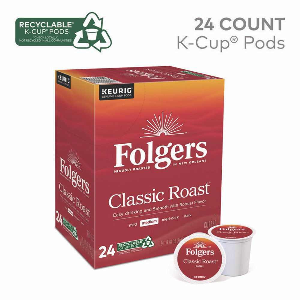 KEURIG DR PEPPER Folgers® 6685 Gourmet Selections Classic Roast Coffee K-Cups, 24/Box