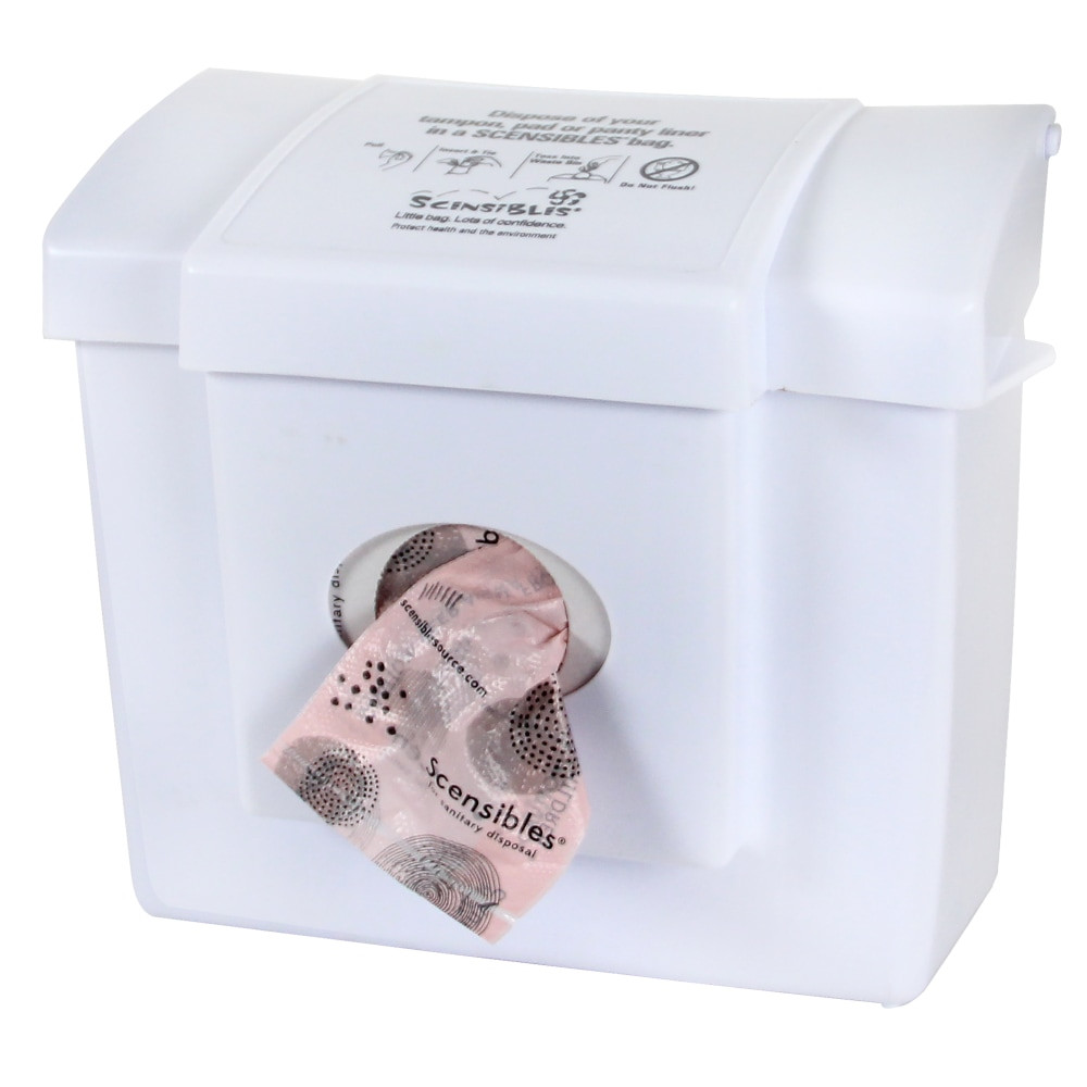 THE TRANZONIC COMPANIES CDW Hospeco Scensibles Combo Plastic Waste Receptacle/Dispenser, 4-1/2inH x 8-1/2inW, White